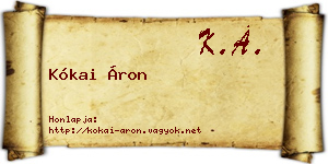 Kókai Áron névjegykártya